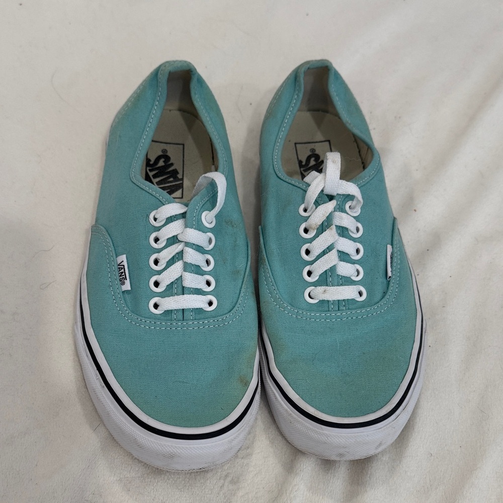 Vans Aqua Canvas Shoes with White Accents